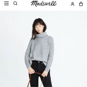 Madewell Donegal Mercer Gray Turtleneck Sweater
